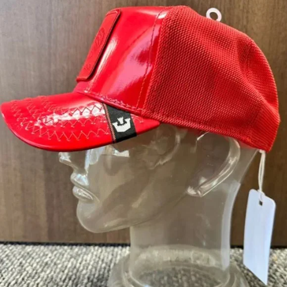 Goorin Animal Farm Trucker Baseball Snapback Hat Cap Big Red Rooster Patent